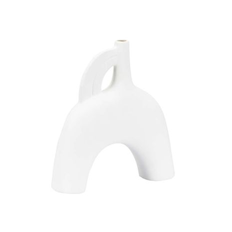 302469 Wildwood 10.5in. Ceramic Kona Vase V with Sandy White Finish