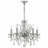 3025-CH-CL-MWP Crystorama Butler 5 Light Hand Cut Crystal Polished Chrome Chandelier
