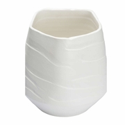 302535 Wildwood 11.5in. Handmade Ceramic Mont Blanc Vase with Matte White Glaze Finish