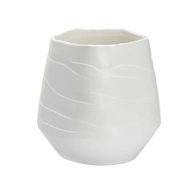 302535 Wildwood 11.5in. Handmade Ceramic Mont Blanc Vase with Matte White Glaze Finish