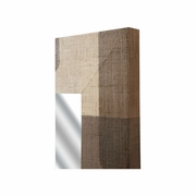 302557 Wildwood 36in. Raffia On Wood Jacoby Mirror with Brown/Cream/Plain Finish