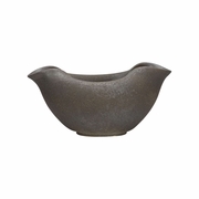 302565 Shiga 11in. Ceramic Sendai Vase with Sandy Black Finish