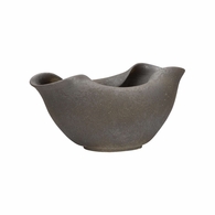 302565 Shiga 11in. Ceramic Sendai Vase with Sandy Black Finish