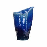 302570 Shiga 20.5in. Ceramic Okinawa Vase with Indigo Glaze Finish