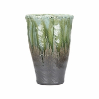 302572 Shiga 17.5in. Ceramic Midori Vase with Green Finish