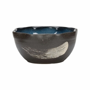 302582 Shiga 7in. Ceramic Kabira Bay Bowl with Shiga Black/White/Blue Inside Finish