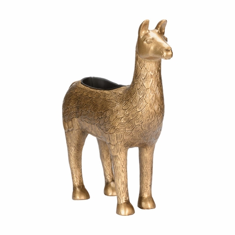 302598 Wildwood 13.5in. Aluminum Cria Planter with Antique Brass Finish