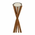 302599 Wildwood 34in. Metal/Wood Teton Candleholder - Sm with Polished Nickel/Natural Teak Finish