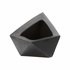 302624 Shiga 6.5in. Ceramic Origami Vase - Kuro with Black Glaze Finish