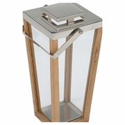 302770 Wildwood Lanai Teak And Glass Hurricane - Sm