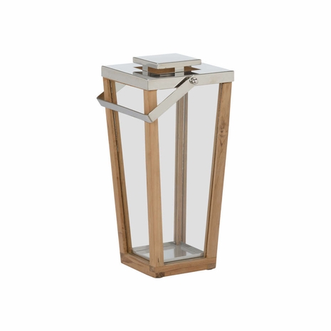 302770 Wildwood Lanai Teak And Glass Hurricane - Sm