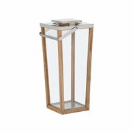 302772 Wildwood Lanai Teak And Glass Hurricane - Lg
