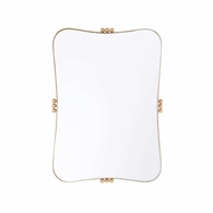 302793 Wildwood 34in. Metal Rialto Mirror with Antique Brass/Clear/Plain Finish