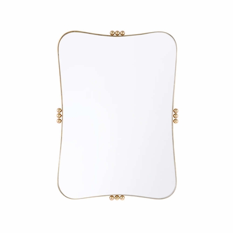 302793 Wildwood 34in. Metal Rialto Mirror with Antique Brass/Clear/Plain Finish