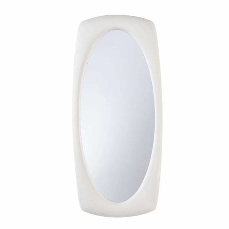 302798 Wildwood 52in. Wood/Plaster Gaudi Mirror with White Gesso/Clear/Plain Finish