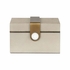 302806 Wildwood 6in. Wood/Faux Shagreen/Metal/Marble Steven Box -Square with Gray/Coffee Bronze/Natural White Finish