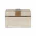 302806 Wildwood 6in. Wood/Faux Shagreen/Metal/Marble Steven Box -Square with Gray/Coffee Bronze/Natural White Finish