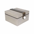 302806 Wildwood 6in. Wood/Faux Shagreen/Metal/Marble Steven Box -Square with Gray/Coffee Bronze/Natural White Finish