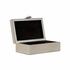 302807 Wildwood 5in. Wood/Faux Shagreen/Metal/Marble Steven Box - Rectangle with Gray/Coffee Bronze/Natural White Finish