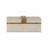 302807 Wildwood 5in. Wood/Faux Shagreen/Metal/Marble Steven Box - Rectangle with Gray/Coffee Bronze/Natural White Finish