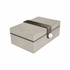 302807 Wildwood 5in. Wood/Faux Shagreen/Metal/Marble Steven Box - Rectangle with Gray/Coffee Bronze/Natural White Finish