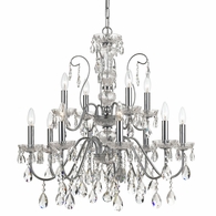 3029-CH-CL-S Crystorama Butler 12 Light Swarovski Strass Crystal Polished Chrome Chandelier