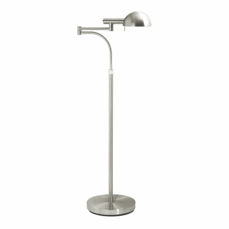3041.13 Sonneman Modern Origins E Dome Swing Arm Floor Lamp in Satin Nickel Finish