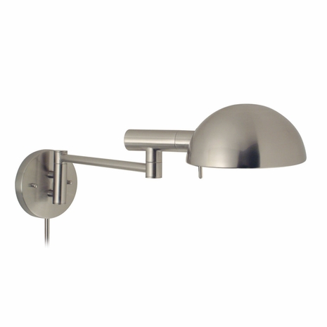 3042.13 Sonneman Modern Origins E Dome Swing Arm Wall Lamp in Satin Nickel Finish
