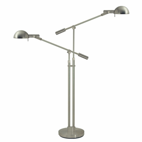 3046.13 Sonneman Modern Origins E Dome Double Boom Arm Lamp in Satin Nickel Finish