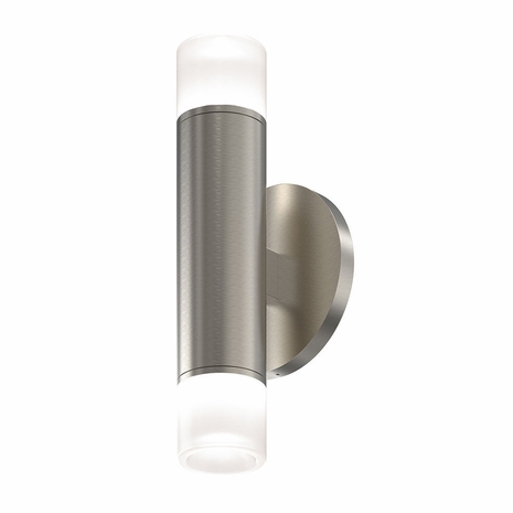 3051.13-GN25-GN25 Sonneman ALC Architectural 2" Two-Sided LED Sconce w/Etched Glass Trims and 25 deg. Narrow Flood Lenses with Satin Nickel Finish