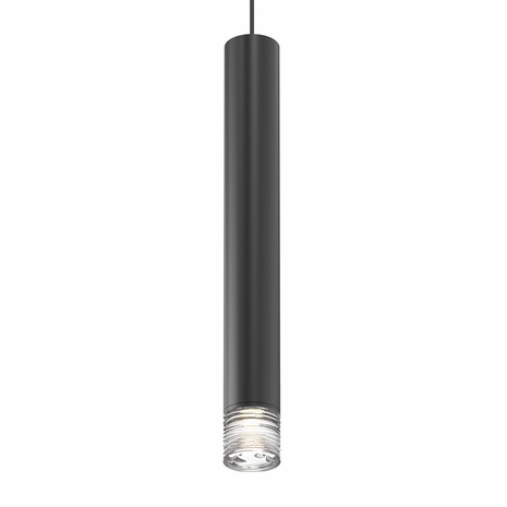 3059.25-CK25 Sonneman ALC Architectural 3" Tall LED Pendant w/ Clear Ribbon Glass Trim and 25 deg. Narrow Flood Lens with Satin Black Finish
