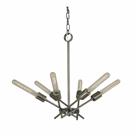 F-3076 Framburg 6-Light Polished Nickel Quasar Chandelier