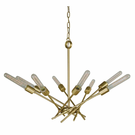 F-3078 Framburg 8-Light Polished Nickel Quasar Chandelier