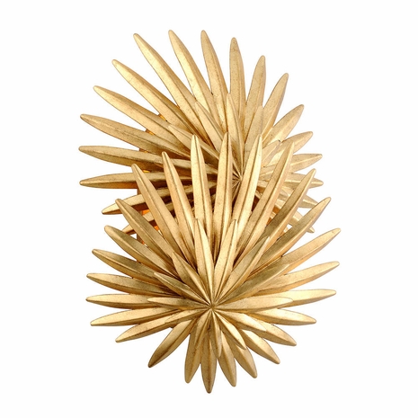309-12 Corbett Hand-Crafted Iron 2 Light Savvy Wall Sconce with Vintage Gold Leaf Finish