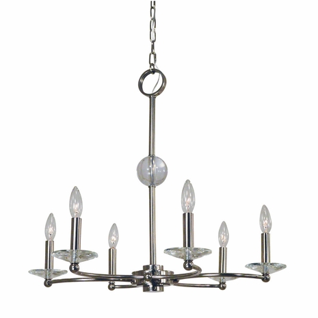 F-3106 Framburg 6-Light Polished Nickel Pirouette Chandelier