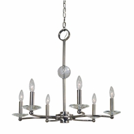 F-3106 Framburg 6-Light Polished Nickel Pirouette Chandelier