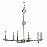 F-3108 Framburg 6-Light Polished Nickel Pirouette Chandelier