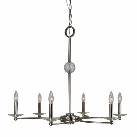F-3108 Framburg 6-Light Polished Nickel Pirouette Chandelier