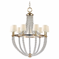 3119 Hudson Valley Danville 9 Light Chandelier W/White Shade