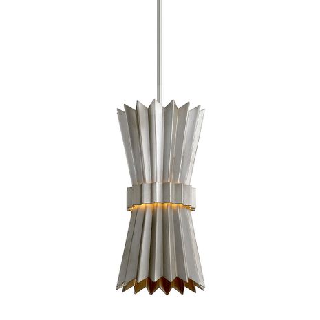 312-41-WSL Corbett Lighting Moxy 1 Lt. Pendant with Warm Silver Leaf Finish