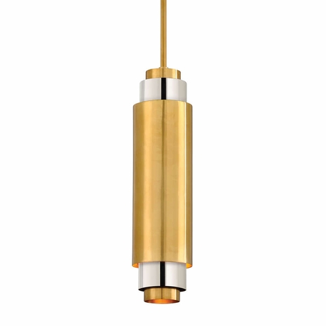 315-42 Corbett Solid Brass 1 Light Sidcup Pendant with Vintage Polished Brass And Nickel Finish