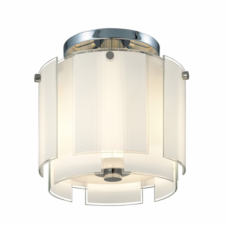 3187.01 Sonneman Velo Contemporary 12" Semi-Flush with Polished Chrome Finish