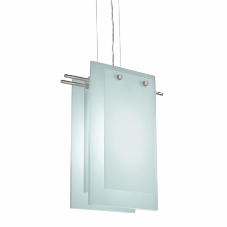 3202 Sonneman Lighting Modernist Suspended Glass Collection 2 Light Pendant