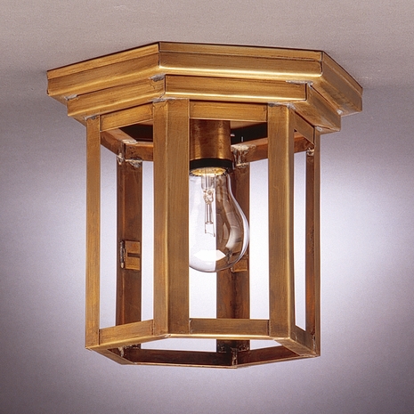 3214 Northeast Lantern Williams (1) Light Medium Base Flush Fixture With Multiple Glass & Finish Options