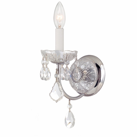 3221-CH-CL-I Crystorama Imperial 1 Light Clear Italian Crystal Polished Chrome Sconce