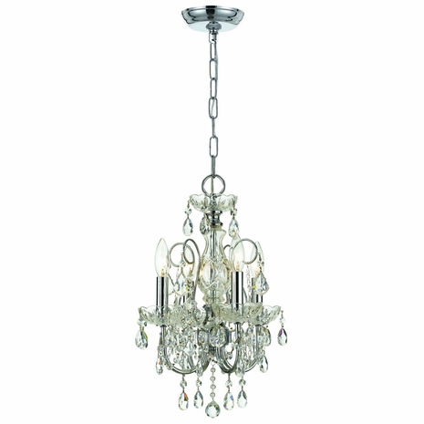 3224-CH-CL-SAQ Crystorama Imperial 4 Light Spectra Crystal Polished Chrome Mini Chandelier