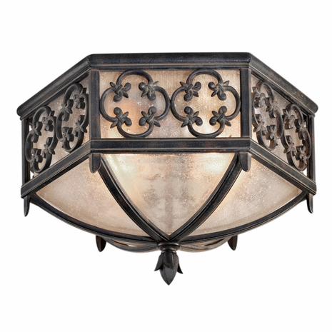324882 Fine Art Lighting Costa del Sol 16"W Outdoor Flush Mount with Black Finish