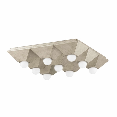 325-09-SL Corbett Steel Max Flush Mount with Silver Leaf Finish
