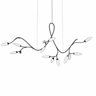 3283.25 Sonneman Vines Sculptural LED Pendant with Satin Black Finish