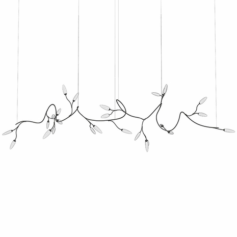 3285.25 Sonneman Vines Sculptural Large LED Pendant with Satin Black Finish